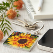 Zonnebloem Sleutelhanger (Voorkant Rechts)