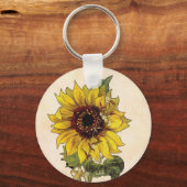 Zonnebloem Sleutelhanger (Voorkant)