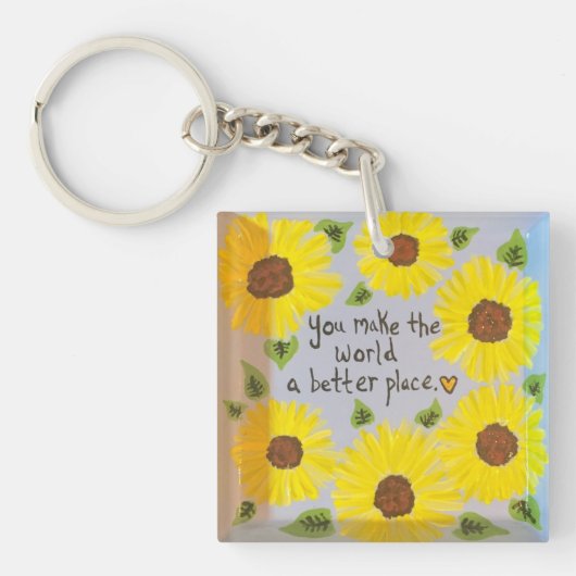 Zonnebloem Sleutelhanger (Voorkant)