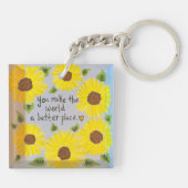 Zonnebloem Sleutelhanger (Achterkant)