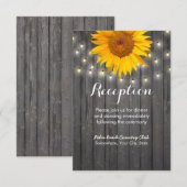 Zonnebloem & Slingerlicht Schuur Houten Ontvangst Informatiekaartje (Voorkant / Achterkant)