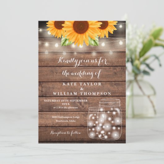 Zonnebloem Slingerlichten Metselwerkpot Rustieke B Kaart (Staand voorkant)