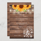 Zonnebloem Slingerlichten Metselwerkpot Rustische  Kaart (Voorkant / Achterkant)