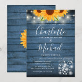 Zonnebloem Slingerlichten Metselwerkpotten Blauwe  Kaart (Voorkant / Achterkant)