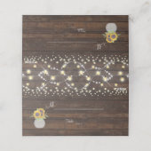 Zonnebloem Slingerlichten Oude Houten Tafel Nummer Plaatskaartje (Buitenkant ongevouwen)