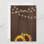 Zonnebloem slingerlichten trendy herfst bruiloft kaart (Achterkant)