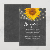 Zonnebloem & Slingerlichtjes Schoolbord Ontvangst Informatiekaartje (Voorkant / Achterkant)