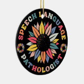 Zonnebloem SLP Sprekertaal Patholoog Gift Keramisch Ornament (Rechts)