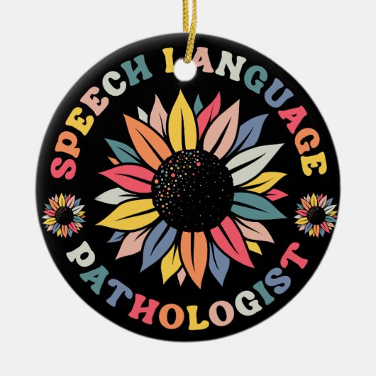 Zonnebloem SLP Sprekertaal Patholoog Gift Keramisch Ornament (Voorkant)