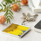 Zonnebloem Sluiten Foto Sleutelhanger (Zijkant)