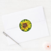 Zonnebloem Sluiten Ronde Sticker (Envelop)