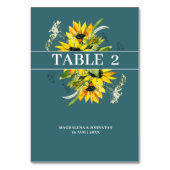 Zonnebloem Smokey Green Table Number Kaart (Achterkant)