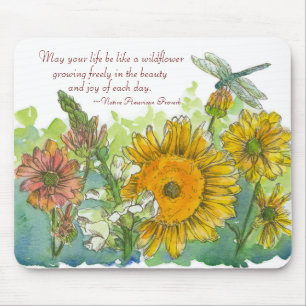 Zonnebloem Snapdragon Flowers Inspiratiegedicht Muismat