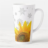 Zonnebloem Sneeuwvlokken Latte Mok (Rechts)