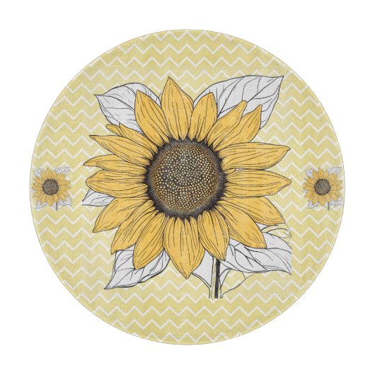"Zonnebloem" Snijplank (Voorkant)