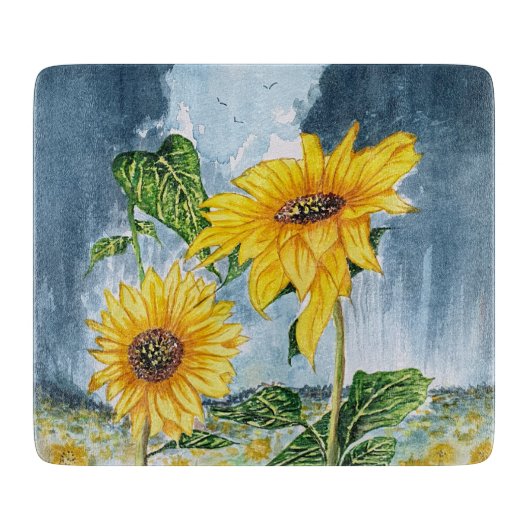 Zonnebloem Snijplank (Voorkant)