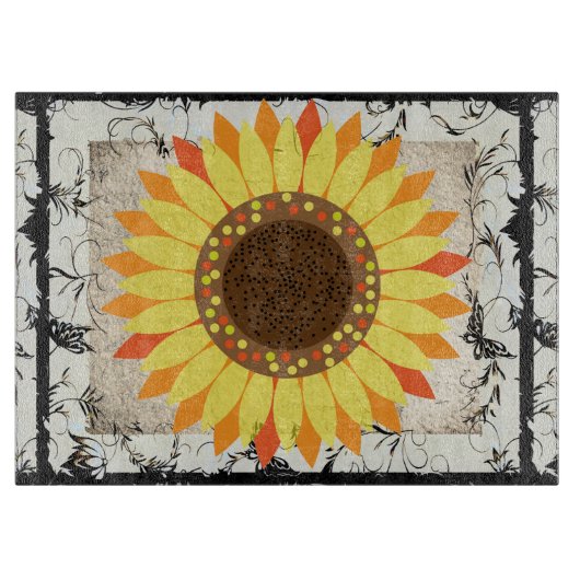 Zonnebloem Snijplank (Voorkant)