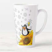 Zonnebloem Snowflakes Penguin Bumblebee Latte Mok (Rechts)