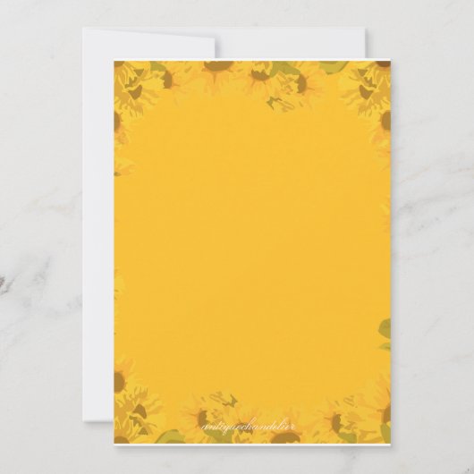 Zonnebloem sparen de Aankondiging van de Datum (Achterkant)