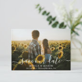 Zonnebloem Sparen de Data met Fotokaart Kaart (Staand voorkant)