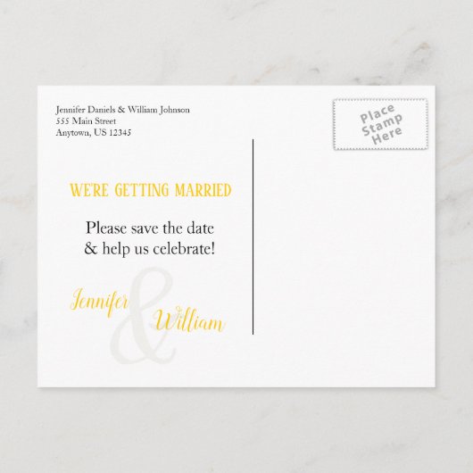 Zonnebloem, sparen de Datum Aankondigingskaart (Achterkant)