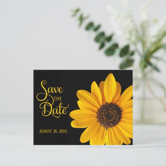Zonnebloem, sparen de Datum Aankondigingskaart (Staand voorkant)