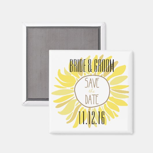 Zonnebloem sparen de Datum Magneet (Voorkant / Achterkant)
