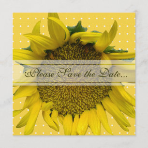 Zonnebloem sparen de Datum met stippen Save The Date