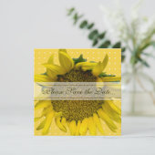 Zonnebloem sparen de Datum met stippen Save The Date (Staand voorkant)
