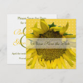 Zonnebloem sparen de Datum met stippen Save The Date (Voorkant / Achterkant)
