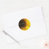 Zonnebloem sparen de Datum Ronde Sticker (Envelop)