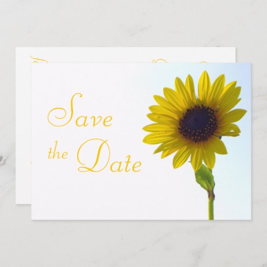 Zonnebloem sparen de Datum Save The Date (Voorkant / Achterkant)
