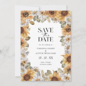Zonnebloem sparen de Datum Save The Date (Voorkant)