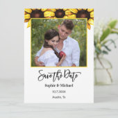 Zonnebloem Sparen de Foto Floral van de Datum Aankondiging (Staand voorkant)