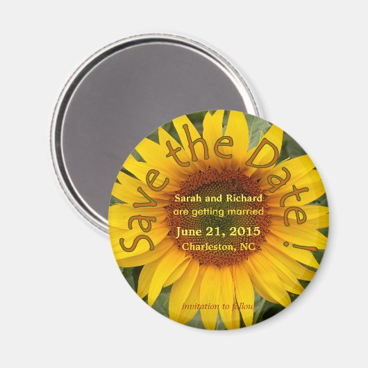 Zonnebloem Sparen de Magnet van de Datum (Voorkant / Achterkant)