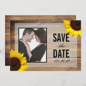 Zonnebloem Sparen de uitnodiging van de Datum (Voorkant / Achterkant)