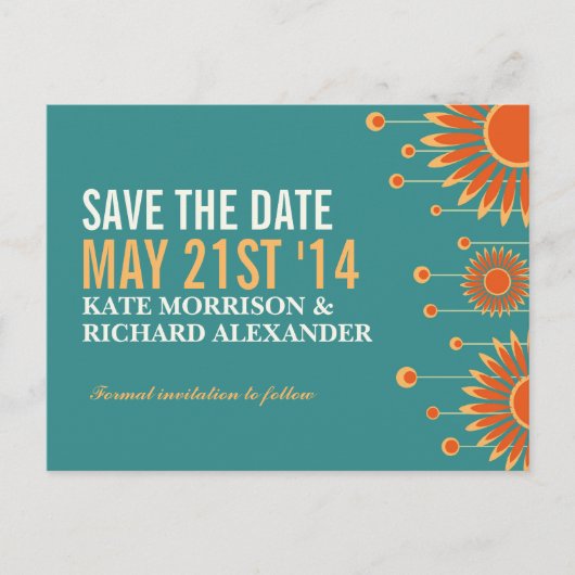 Zonnebloem, sparen het Briefkaart van de Datum (Voorkant)