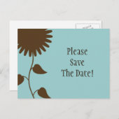 Zonnebloem Sparen het Briefkaart van de Datum op T (Voorkant / Achterkant)