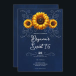 Zonnebloem Sparkle Blauw Rustiek Glam Sweet 16 Kaart<br><div class="desc">Pas op elke gewenste manier aan. Vervang de foto op de achterkant door je eigen foto of verwijder de foto helemaal bij elkaar.</div>