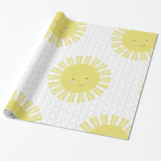 Zonnebloem Spatten Zon Inpakpapier (Uitgerold)