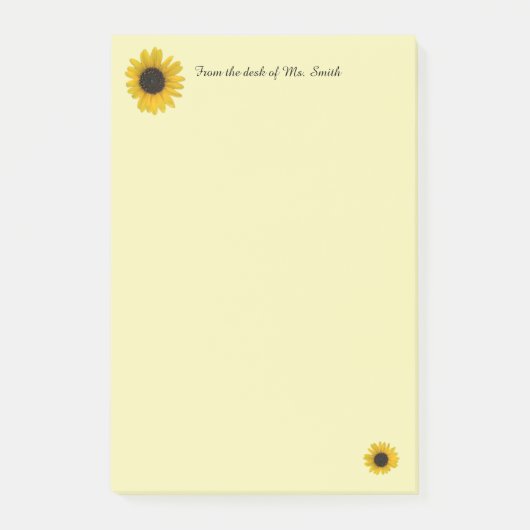 Zonnebloem, speciaal aangepast post-it® notes (Voorkant)