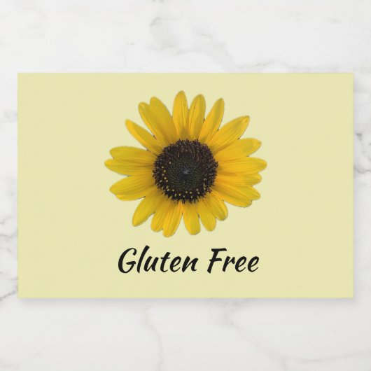 Zonnebloem, speciaal aangepast voedselcontainer etiket (Enkel label)