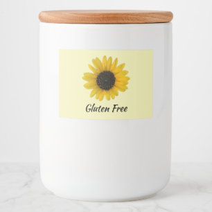 Zonnebloem, speciaal aangepast voedselcontainer etiket