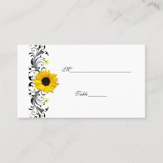 Zonnebloem speciale gelegenheid Place Card Plaatskaartje (Voorkant)