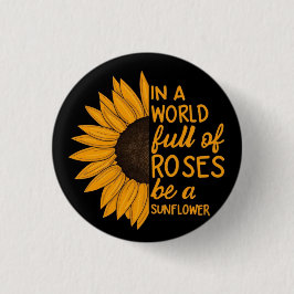 Zonnebloem speld│Inspiratief Geschenk│Positieve Ba Ronde Button 3,2 Cm