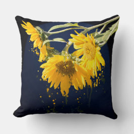 Zonnebloem Splash Kussen