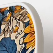 Zonnebloem Splendor: Levendig Bloemen Kunstwerk Pickleball Paddle (Links Detail)