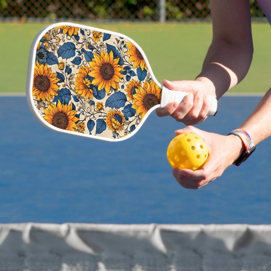 Zonnebloem Splendor: Levendig Bloemen Kunstwerk Pickleball Paddle (Insitu)