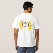 Zonnebloem Split Geel artwork T-shirt (Achterkant volledig)