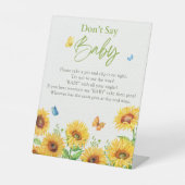 Zonnebloem Spring Bloemen Baby shower Spel Reclamebord Met Voetstuk (Voorkant)